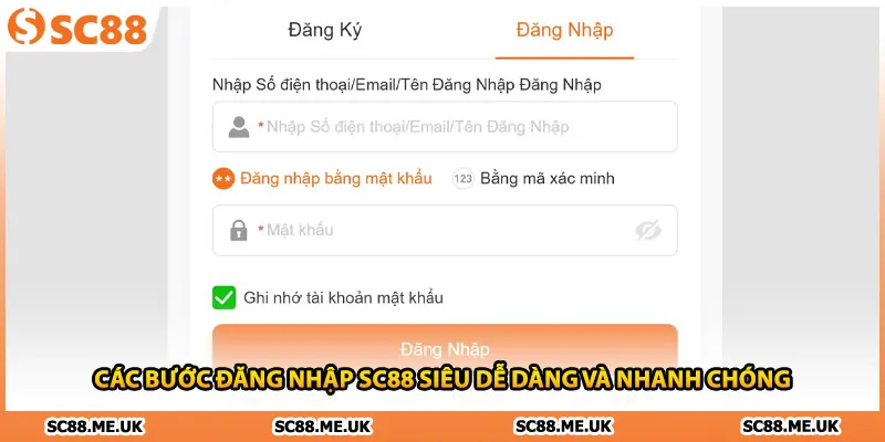 Các bước đăng nhập SC88 siêu dễ dàng và nhanh chóng