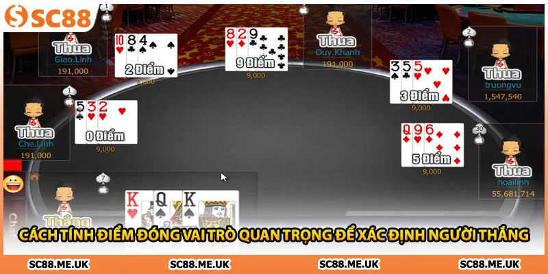 Cách tính điểm đóng vai trò quan trọng để xác định người thắng