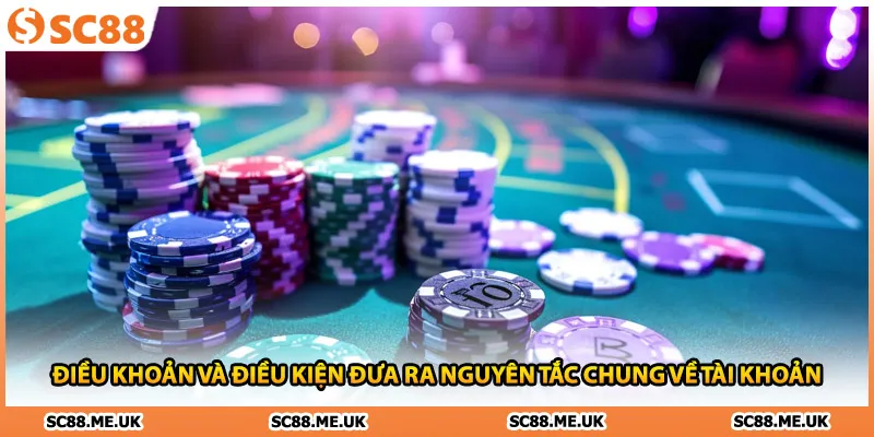 Điều khoản và điều kiện đưa ra nguyên tắc chung về tài khoản