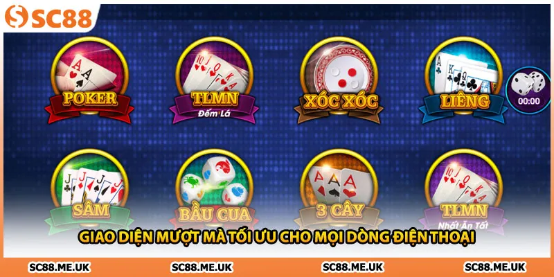 Giao diện mượt mà tối ưu cho mọi dòng điện thoại