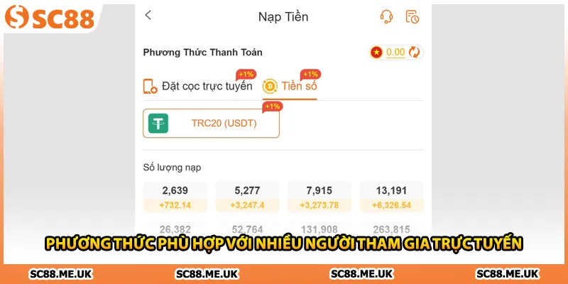 Phương thức phù hợp với nhiều người tham gia trực tuyến