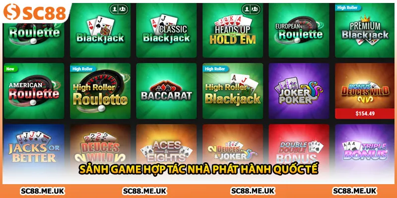 Sảnh game hợp tác nhà phát hành Quốc tế